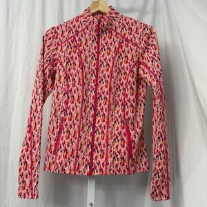 Coolibar Malawi Swim Jacket Women's XS UPF 50 Pink Orange Long Sleeve Full Zip
